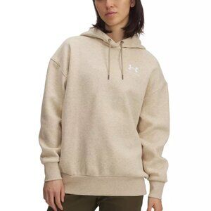 Under Armour Icon Women's Oversized Hoodie XL Essential Fleece City Khaki NWT